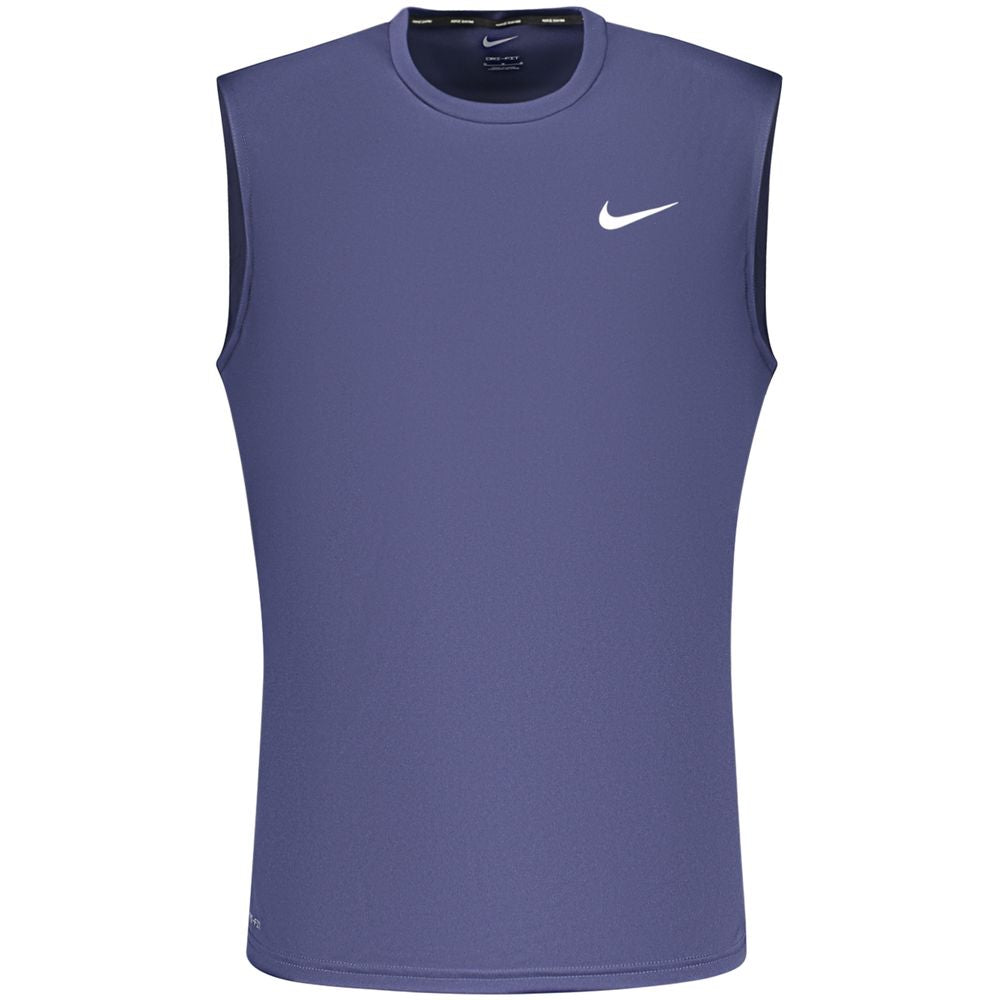 Nike Blue Polyester Men's Tank Top with Dri-FIT Technology