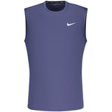 Nike Blue Polyester Men's Tank Top with Dri-FIT Technology