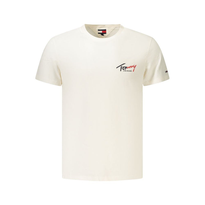 Tommy Hilfiger White Cotton T-Shirt - Slim Fit Crew Neck