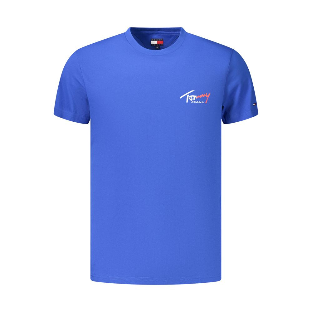 Tommy Hilfiger Blue Cotton Men's T-Shirt - Slim Fit