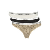 Calvin Klein Black Cotton Women Intimo Thong Bottom