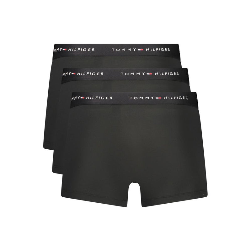 Tommy Hilfiger Black Polyester Men's Boxer Shorts Tri Pack
