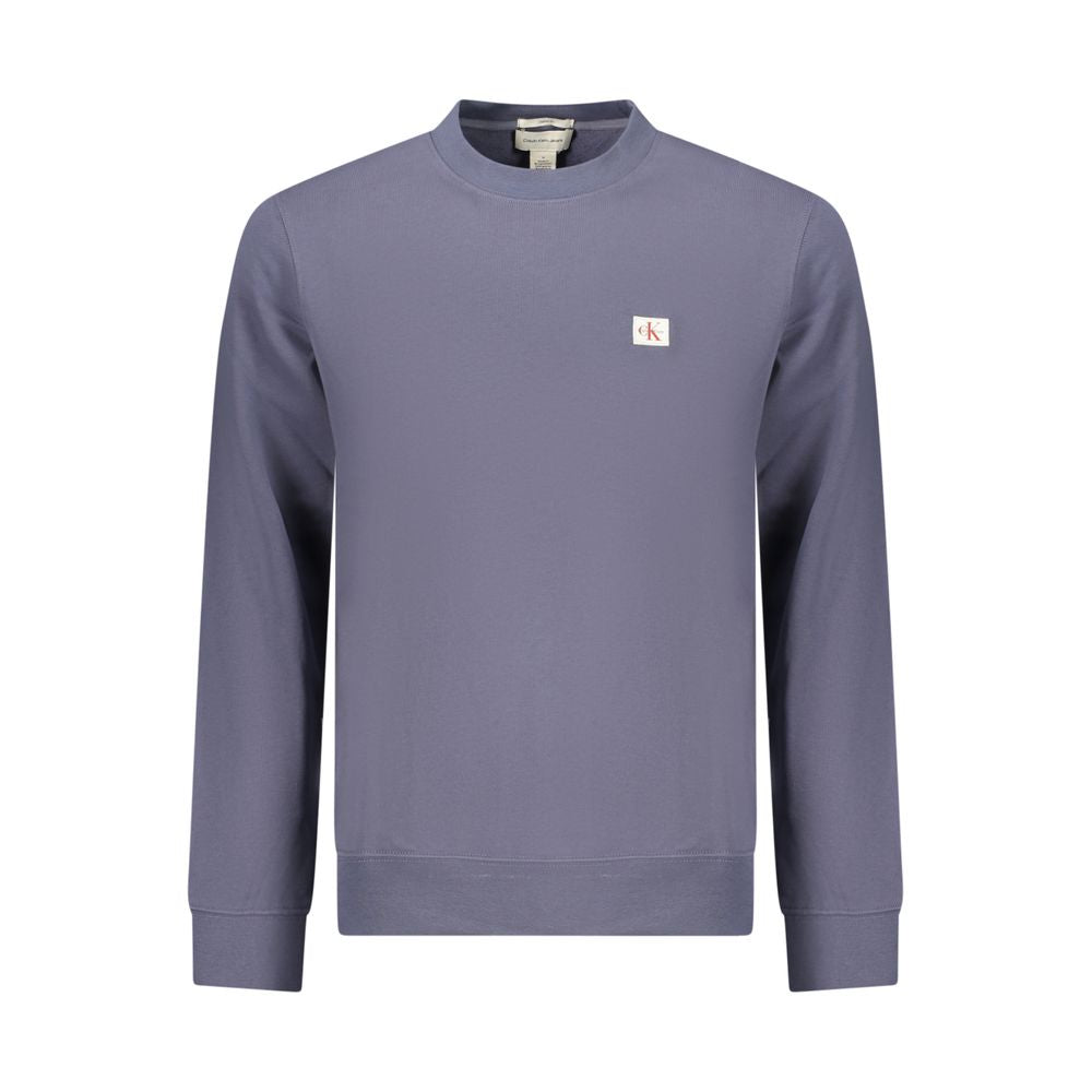 Calvin Klein Blue Cotton Sweatshirt - Classic Fit Crew Neck