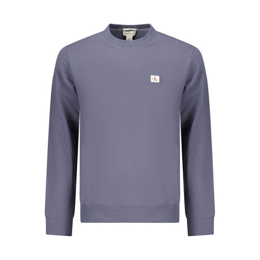 Calvin Klein Blue Cotton Sweatshirt - Classic Fit Crew Neck
