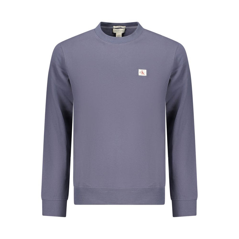 Calvin Klein Blue Cotton Sweatshirt - Classic Fit Crew Neck