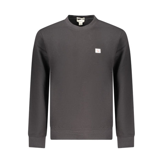 Calvin Klein Black Cotton Sweatshirt - Classic Fit Crew Neck