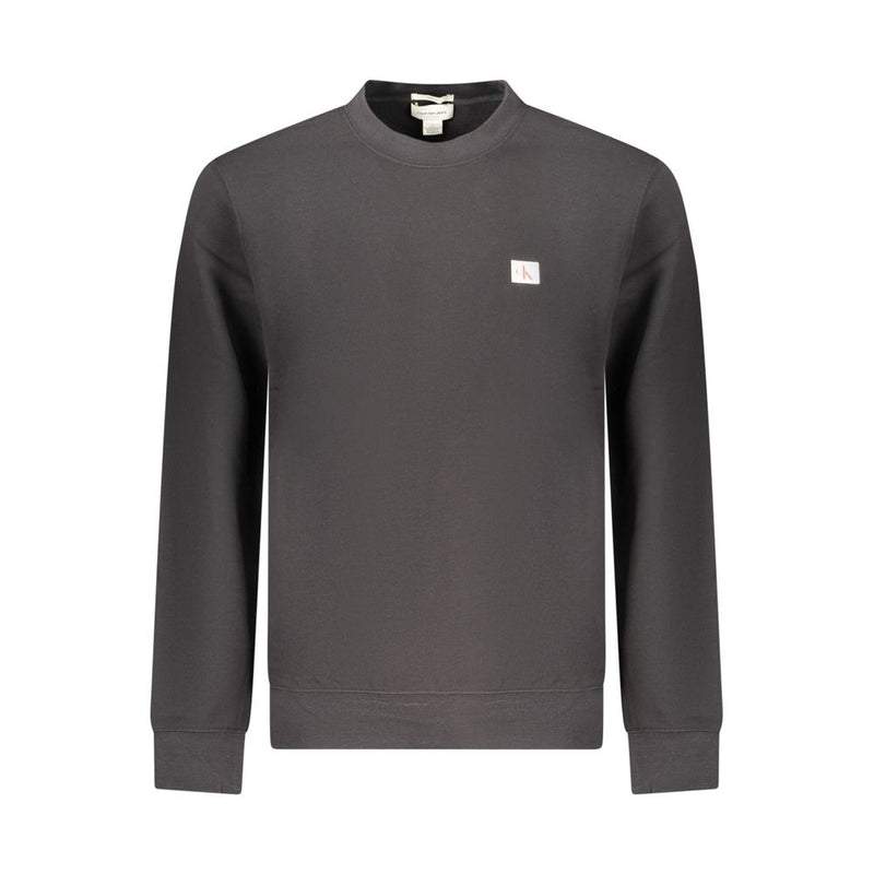 Calvin Klein Black Cotton Sweatshirt - Classic Crew Neck Design