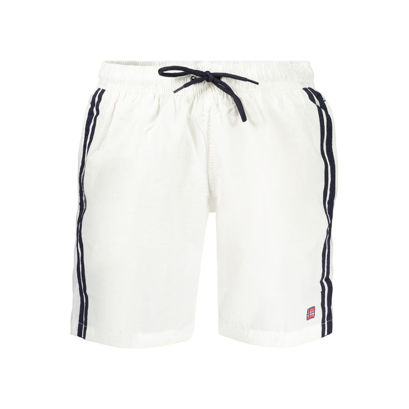 Norway 1963 Bianco Polyamide Men's Swim Boxers - Stylish Swimwear