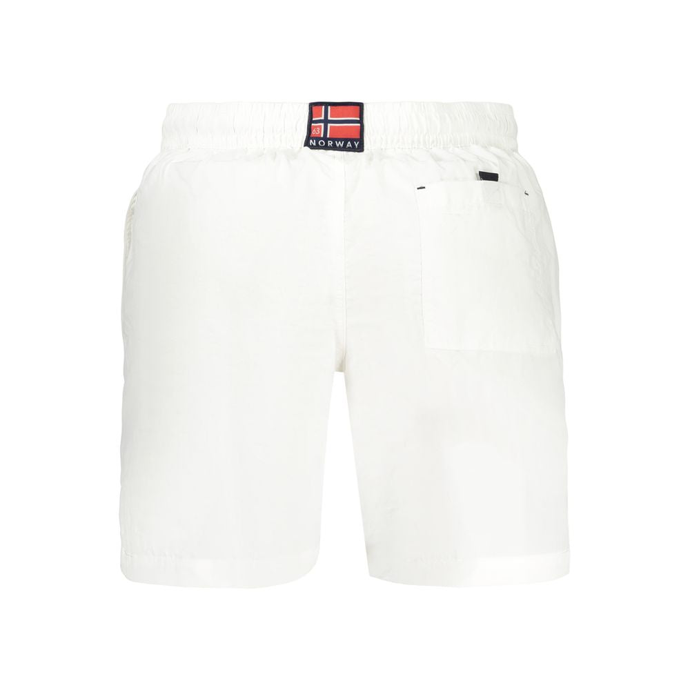 Norway 1963 Bianco Polyamide Men's Swim Boxers - Stylish Swimwear