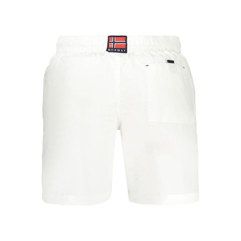Norway 1963 Bianco Polyamide Men's Swim Boxers - Stylish Swimwear