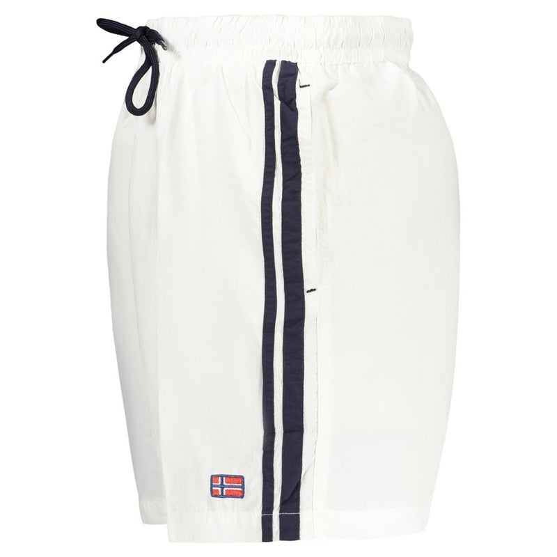 Norway 1963 Bianco Polyamide Men's Swim Boxers - Stylish Swimwear