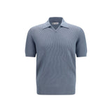 Brunello Cucinelli Blue Cotton Polo Shirt for Men