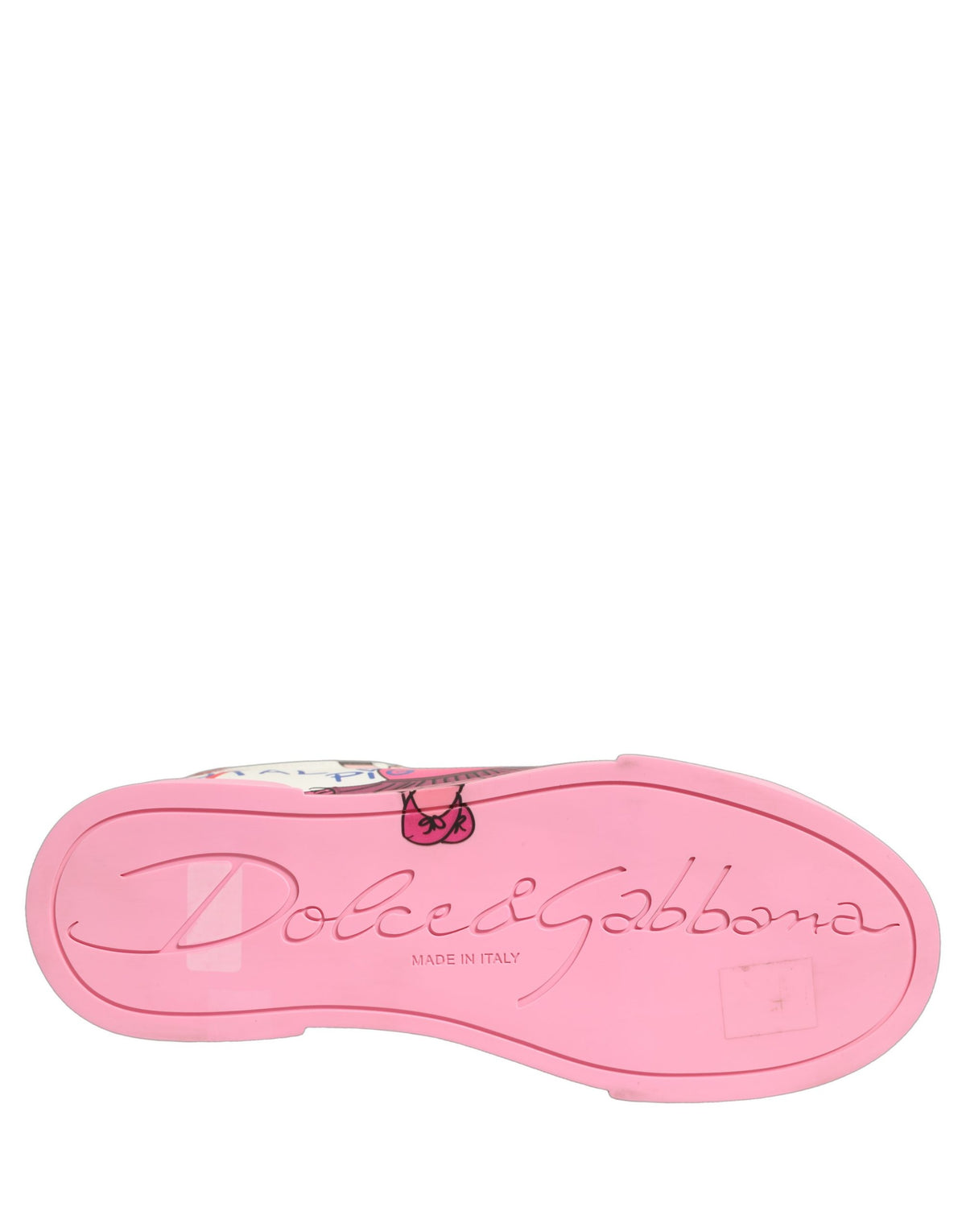 Dolce & Gabbana White Pink Portofino Royal Pig Sneakers
