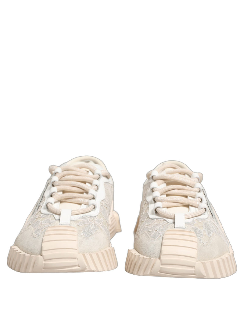 Dolce & Gabbana White Lace NS1 Low Top Sneakers for Women