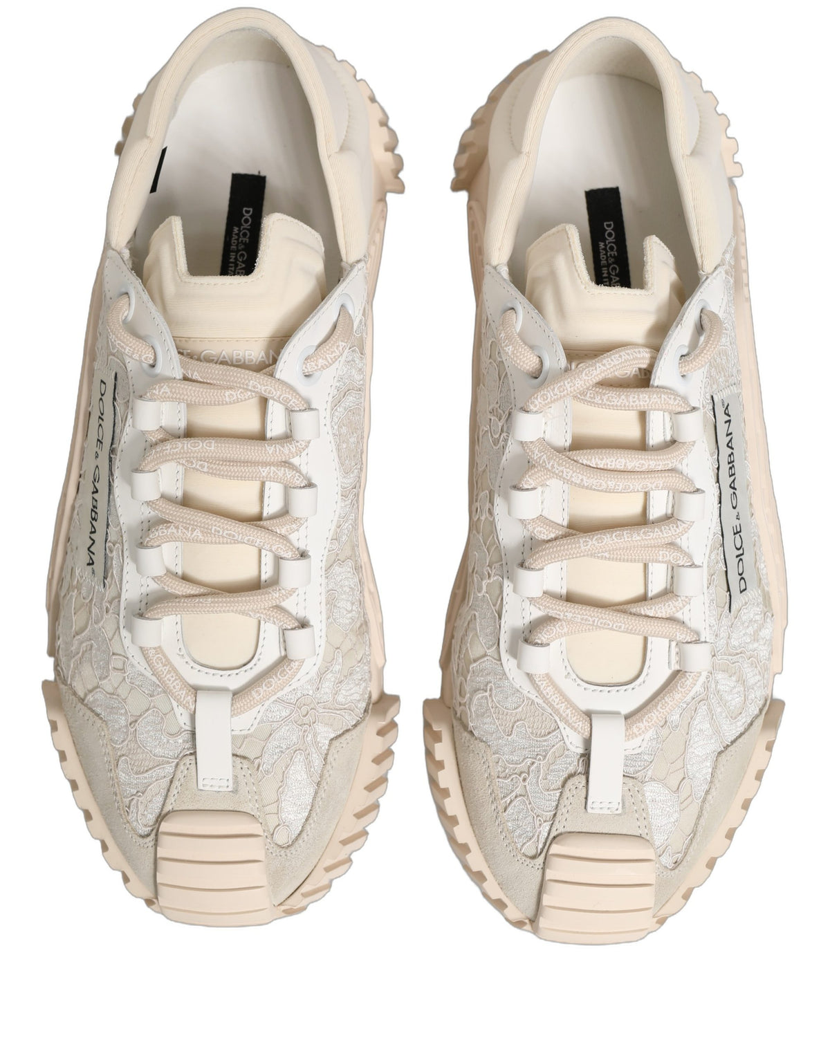 Dolce & Gabbana White Lace NS1 Low Top Sneakers for Women