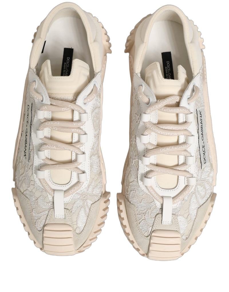 Dolce & Gabbana White Lace NS1 Low Top Sneakers for Women