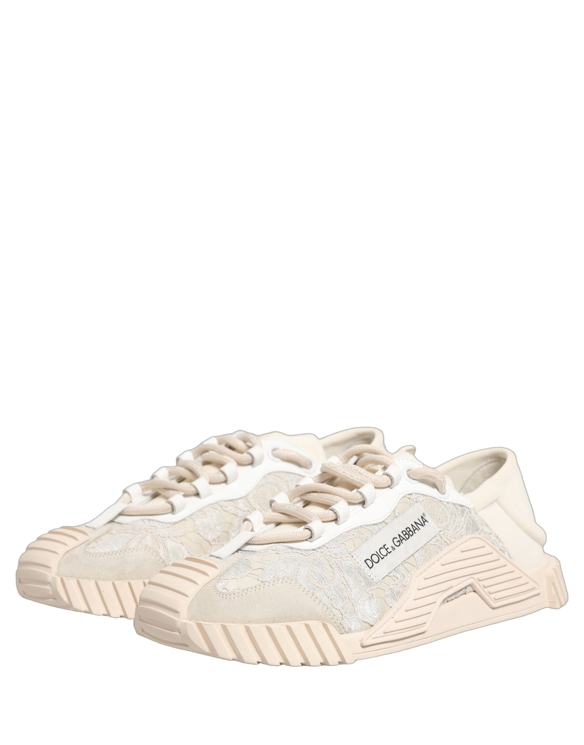 Dolce & Gabbana White Lace NS1 Low Top Sneakers for Women