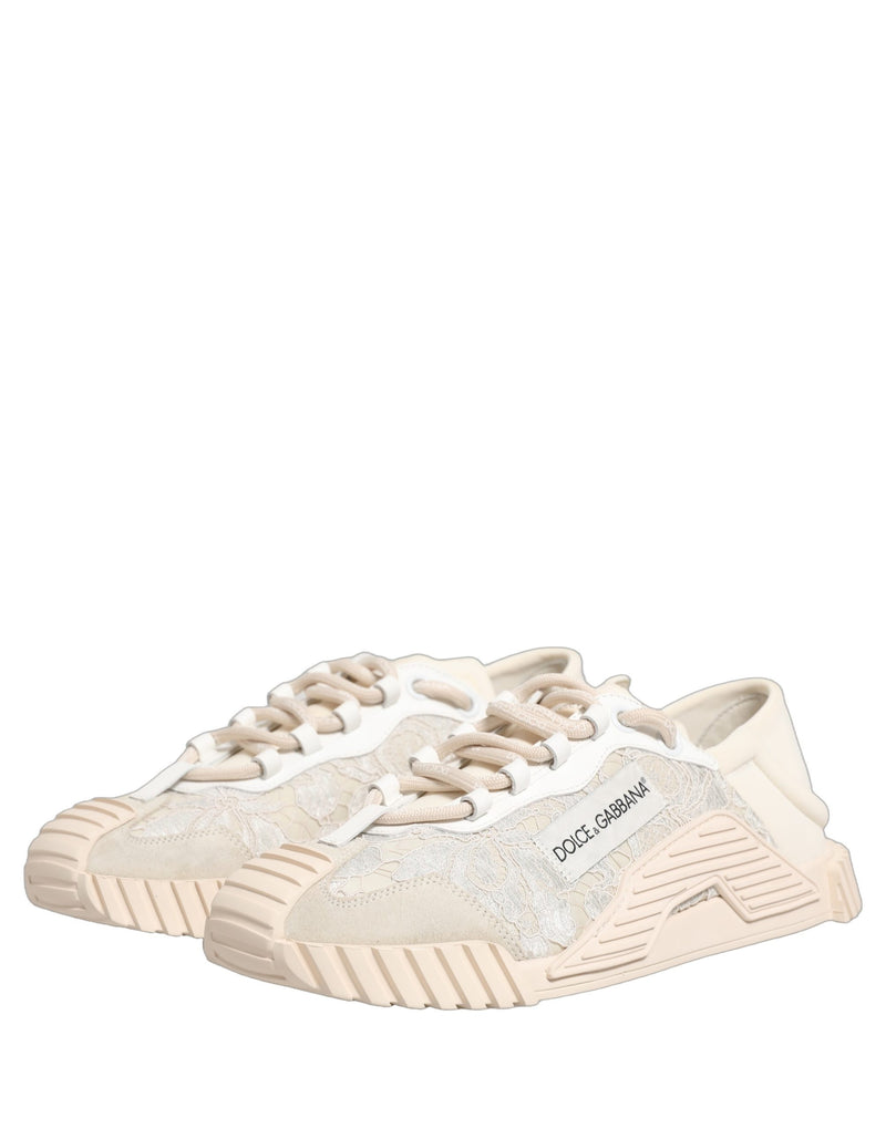 Dolce & Gabbana White Lace NS1 Low Top Sneakers for Women