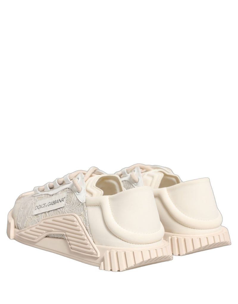 Dolce & Gabbana White Lace NS1 Low Top Sneakers for Women