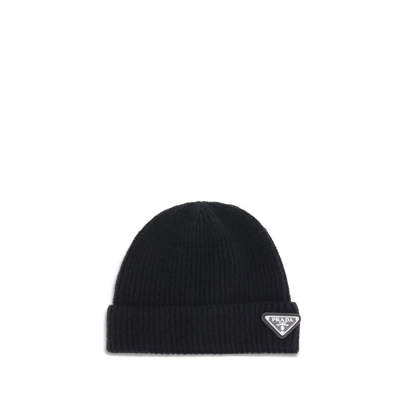Prada Black Wool Oves Aries Beanie