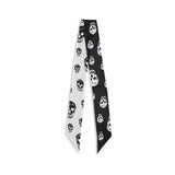 Alexander McQueen Black Silk Skull Ribbon Scarf
