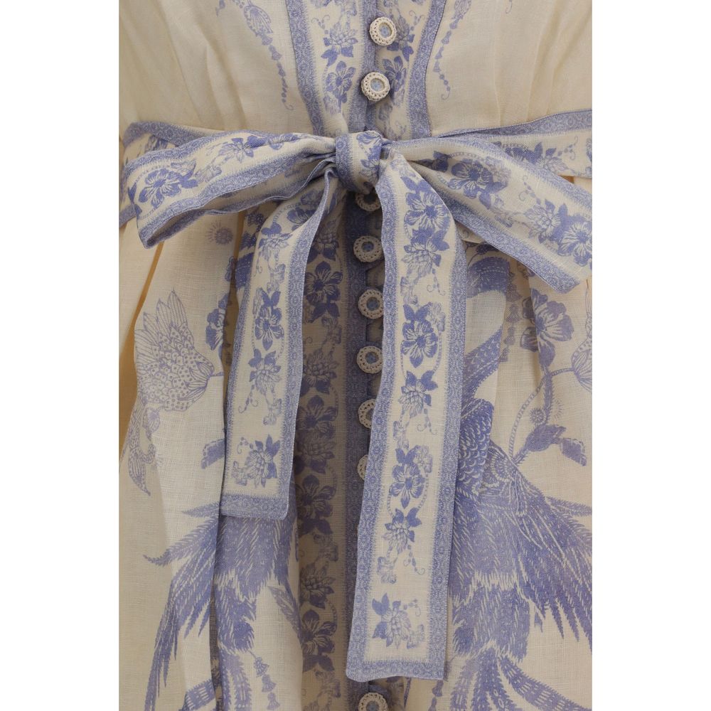 Robe décontractée en lin multicolore Zimmermann