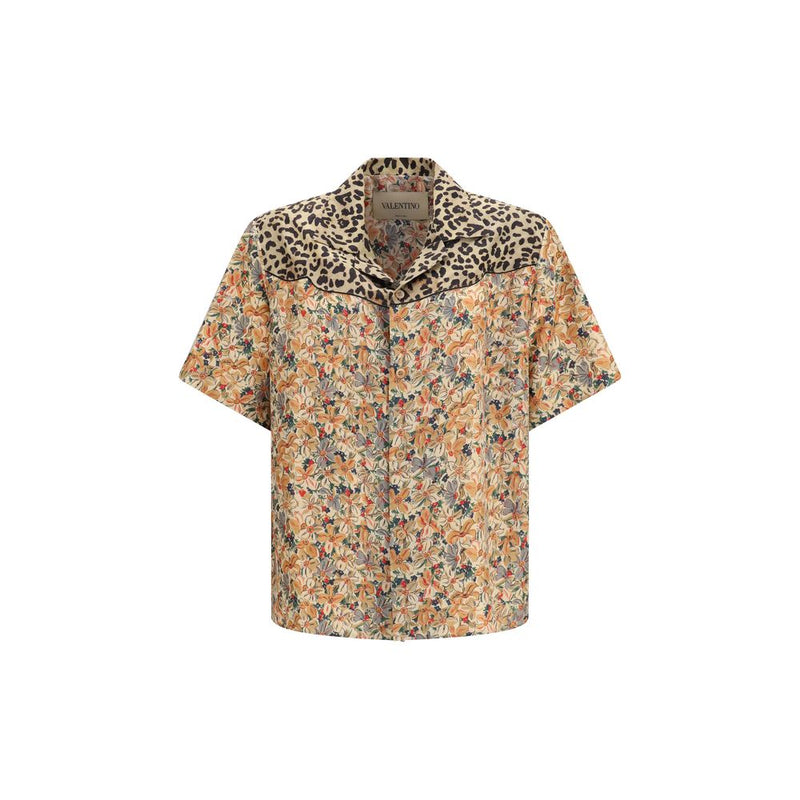 Valentino Multicolor Silk Pattern Shirt - Short Sleeve for Men