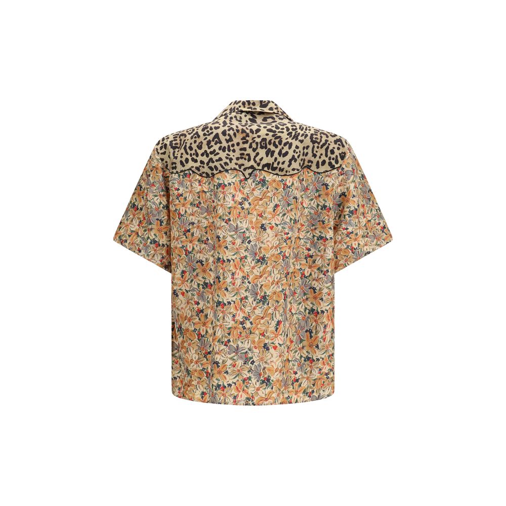 Valentino Multicolor Silk Pattern Shirt - Short Sleeve for Men