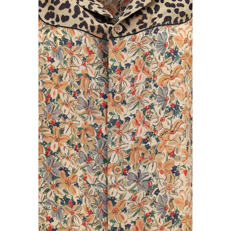 Valentino Multicolor Silk Pattern Shirt - Short Sleeve for Men