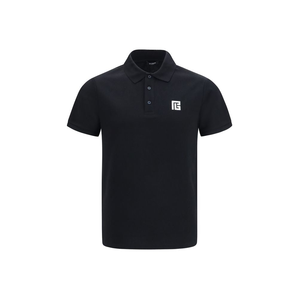 Polo Shirt en Coton Noir Balmain - Élégance et Confort