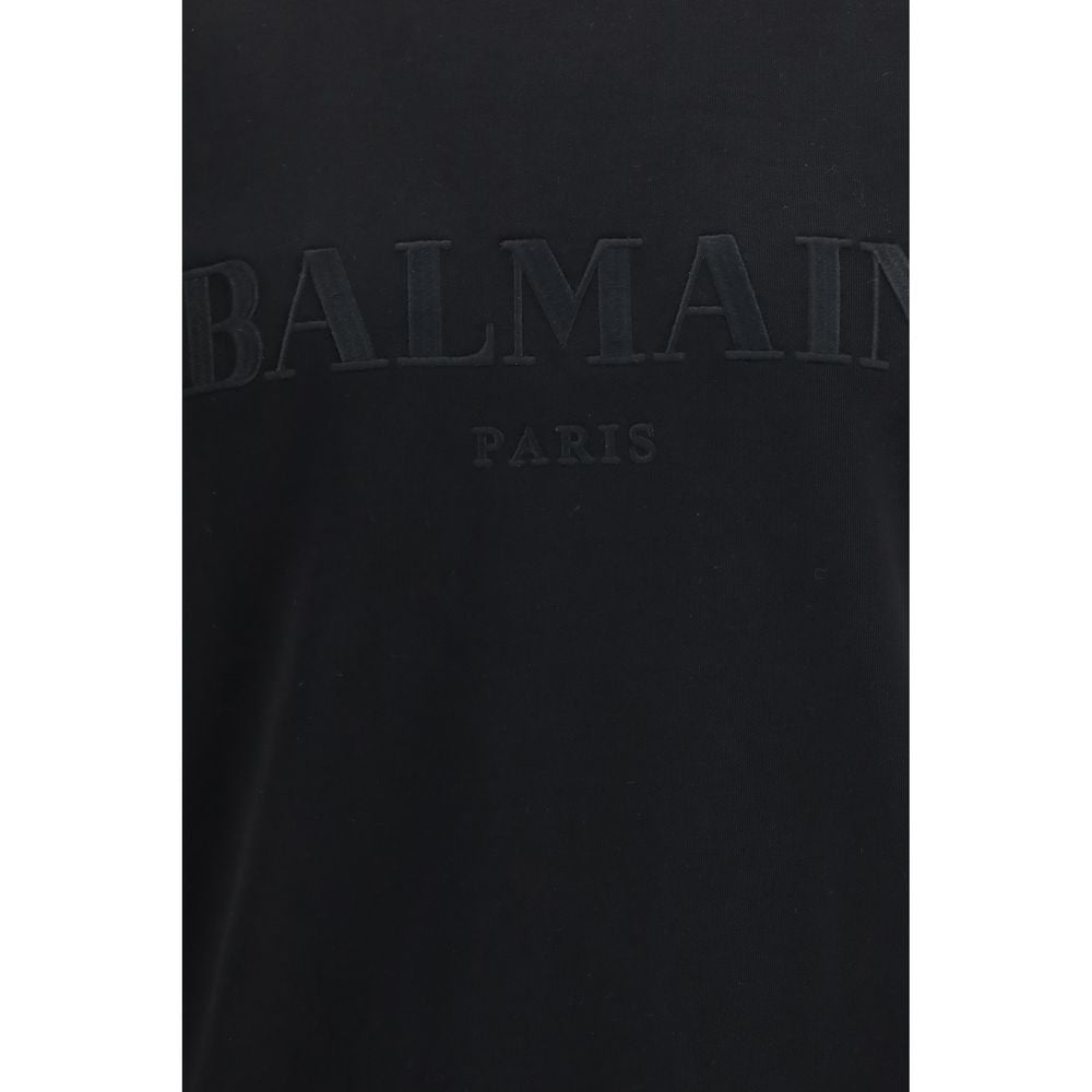 Balmain Black Cotton Sweatshirt - Vintage Embroidered Logo