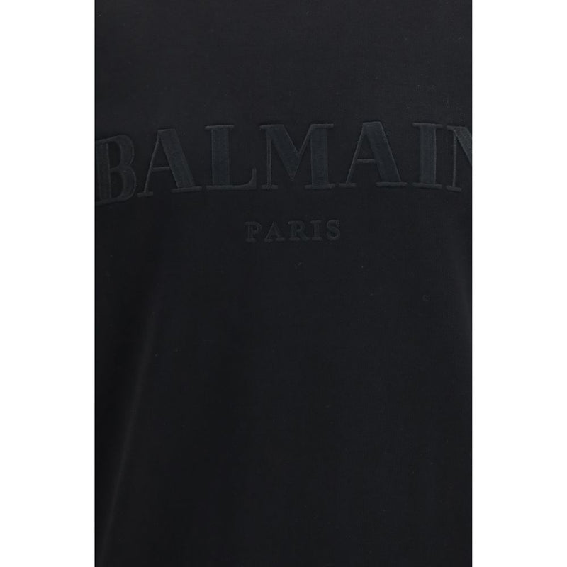 Balmain Black Cotton Sweatshirt - Vintage Embroidered Logo