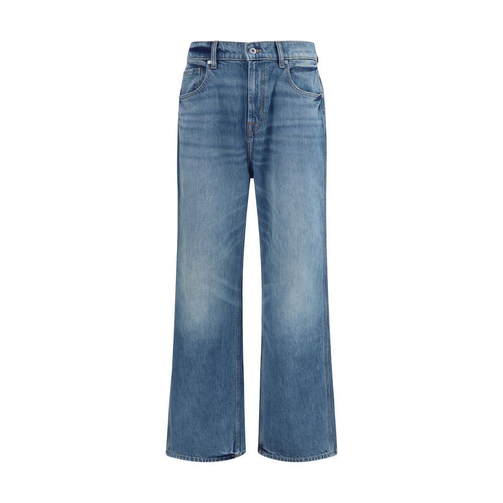 7FOR Blue Cotton Relaxed Fit Jeans - Comfort Meets Style