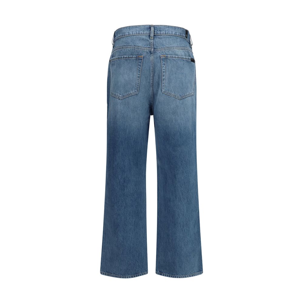 7FOR Blue Cotton Relaxed Fit Jeans - Comfort Meets Style