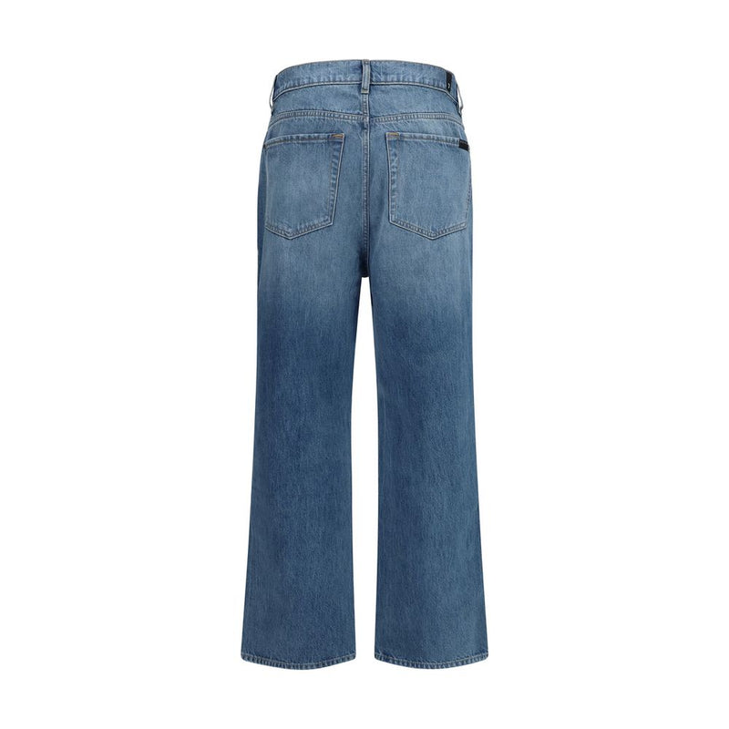 7FOR Blue Cotton Relaxed Fit Jeans - Comfort Meets Style
