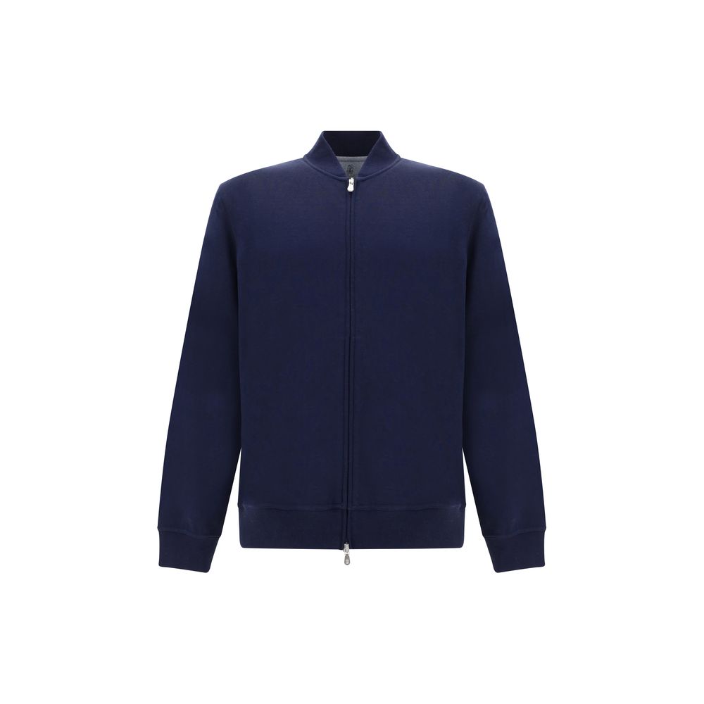 Brunello Cucinelli Sweatshirt en Coton Bleu pour Homme