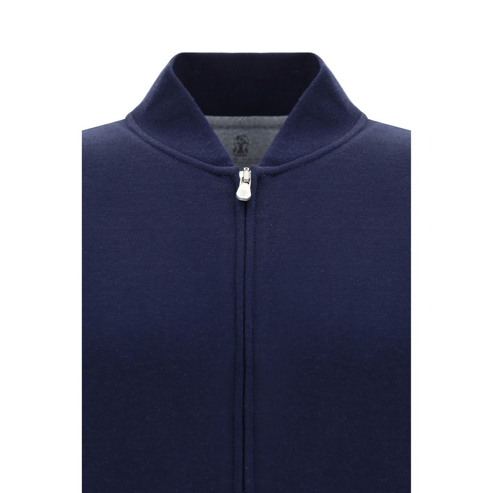 Brunello Cucinelli Sweatshirt en Coton Bleu pour Homme