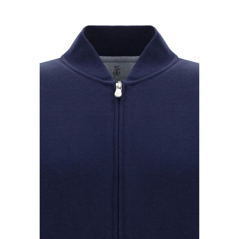 Brunello Cucinelli Sweatshirt en Coton Bleu pour Homme