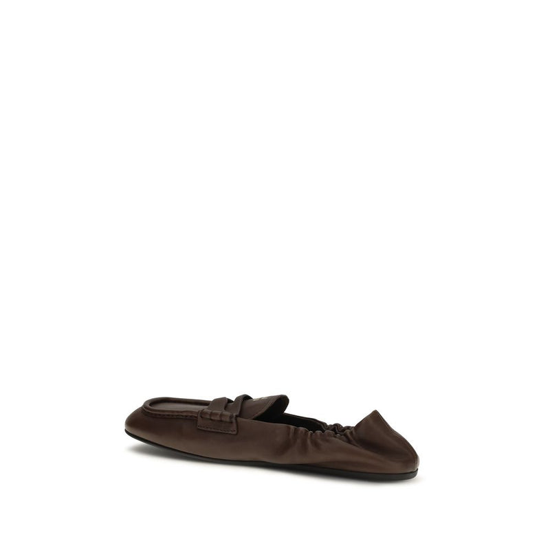 Miu Miu Brown Lamb Ovis Aries Slip-On Loafers for Women