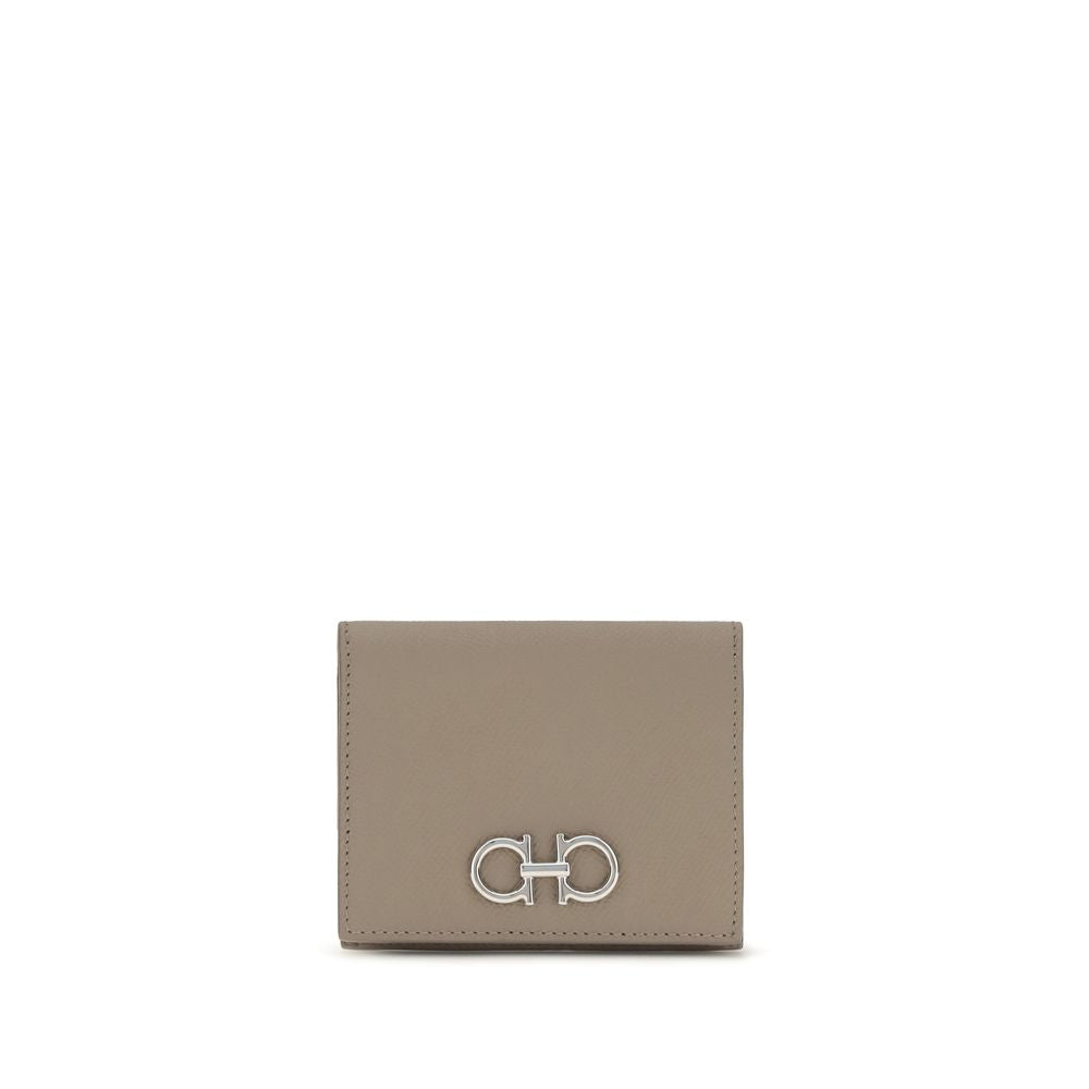 Ferragamo Beige Calf Leather Bos Taurus Wallet - Gancini Design