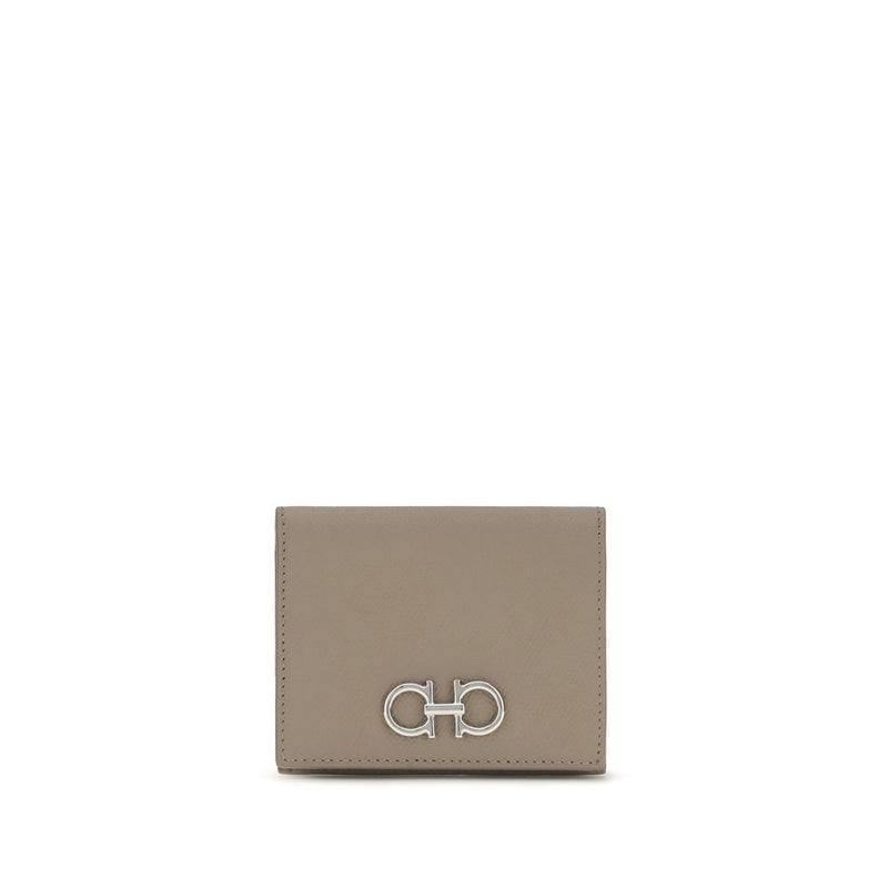 Ferragamo Beige Calf Leather Bos Taurus Wallet - Gancini Design