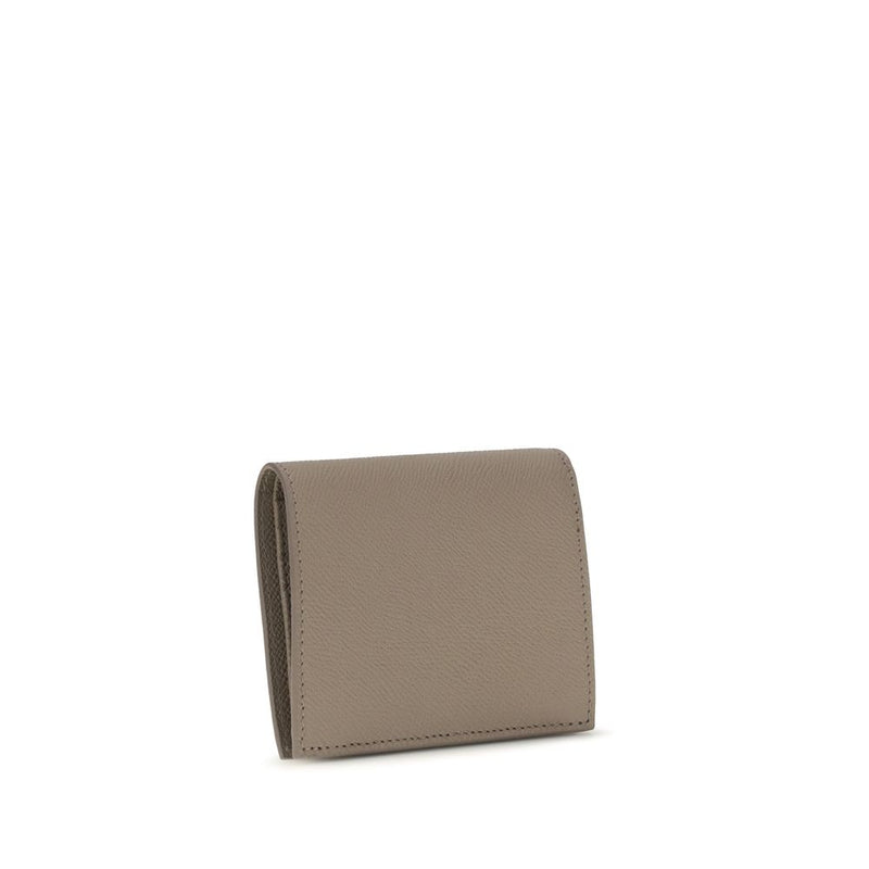 Ferragamo Beige Calf Leather Bos Taurus Wallet - Gancini Design