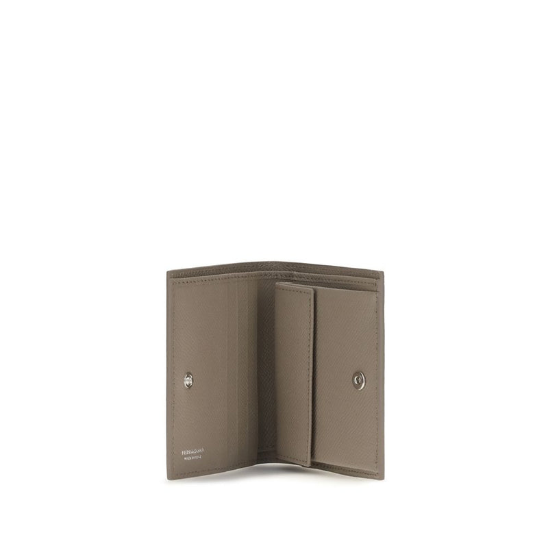Ferragamo Beige Calf Leather Bos Taurus Wallet - Gancini Design