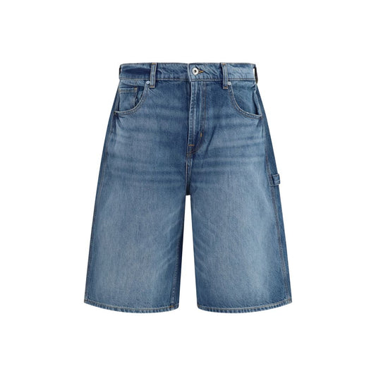 7FOR Blue Cotton Bermuda Shorts for Men - Comfortable & Stylish