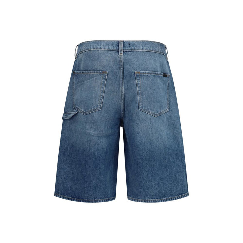 7FOR Blue Cotton Bermuda Shorts - Comfort & Style for Men