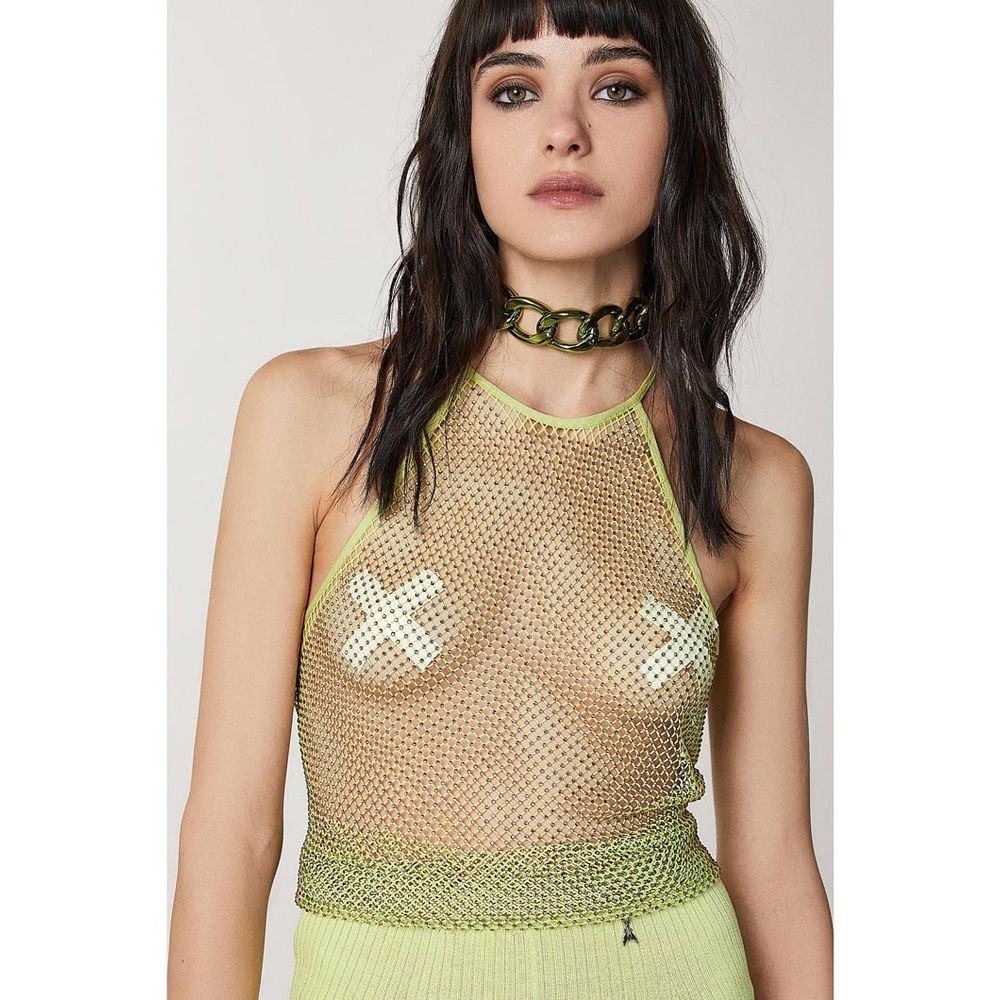 Patrizia Pepe Yellow Polyester Tank Top - Stylish Women's Wear