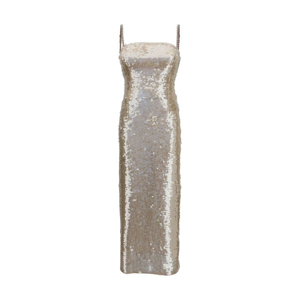 Nissa Gold Nylon Cocktail Dress - Élégance et Brillance
