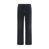 The Row Black Cotton Straight-Leg Jeans