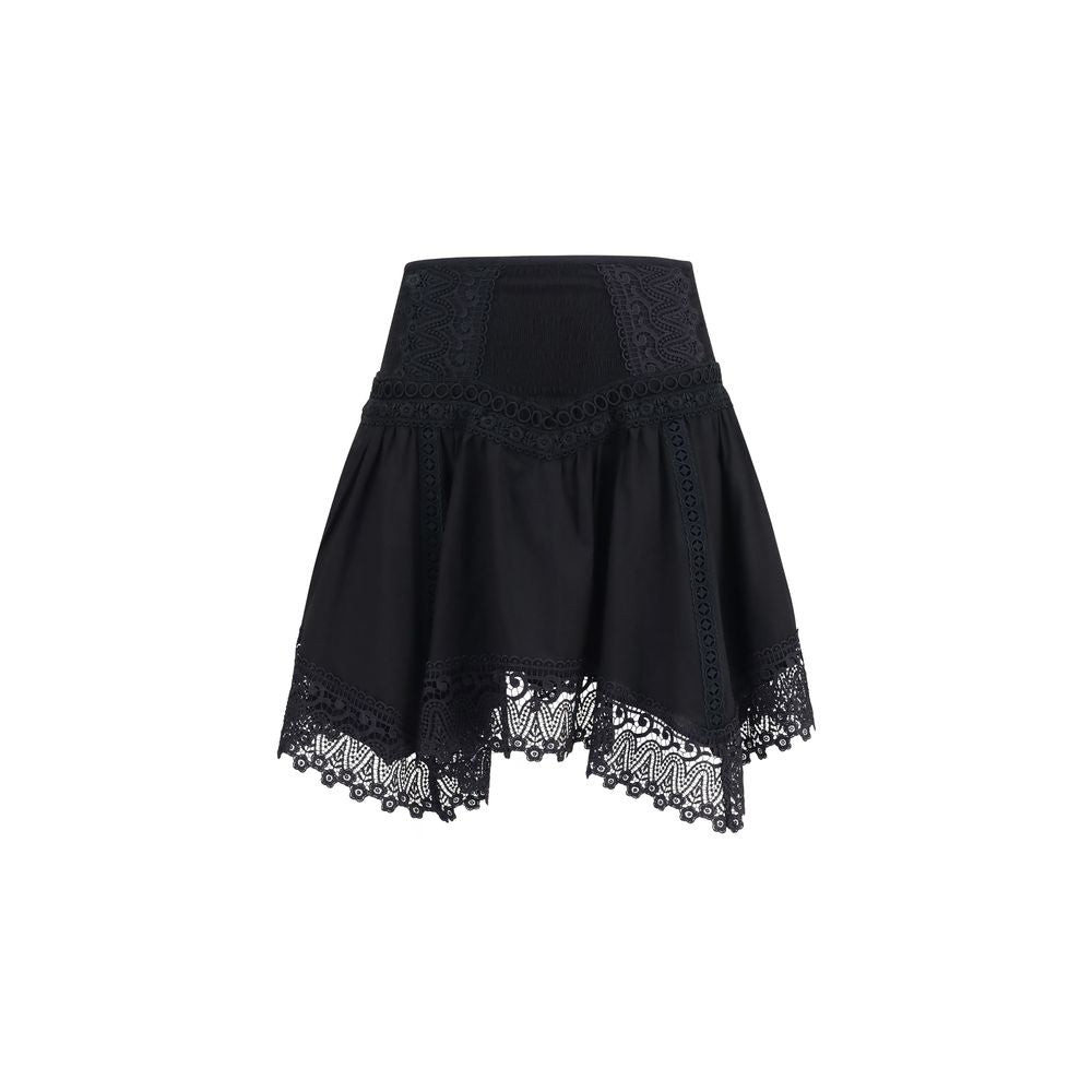 Charo Ruiz Black Cotton Mini Skirt