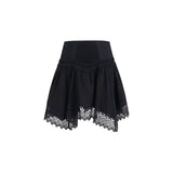Charo Ruiz Black Cotton Mini Skirt